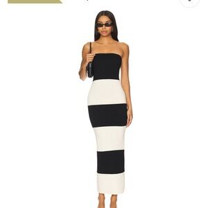 Ludo Maxi Dress in Black & Tan